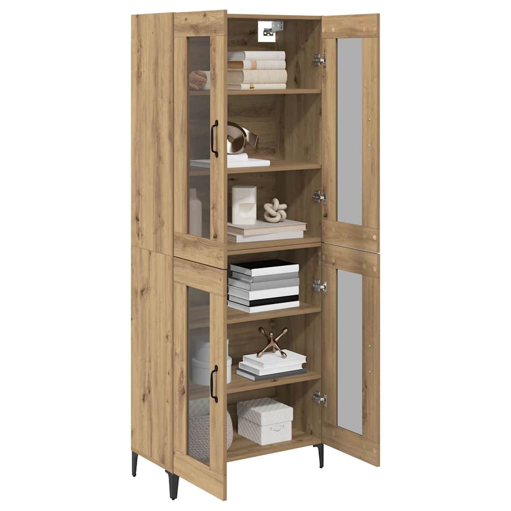vidaXL Highboard Dąb rzemieślniczy 69,5 x 34 x 180 cm