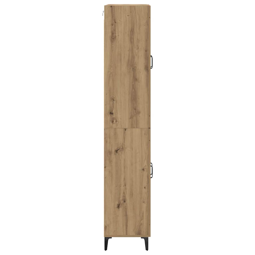vidaXL Highboard Dąb rzemieślniczy 69,5 x 34 x 180 cm