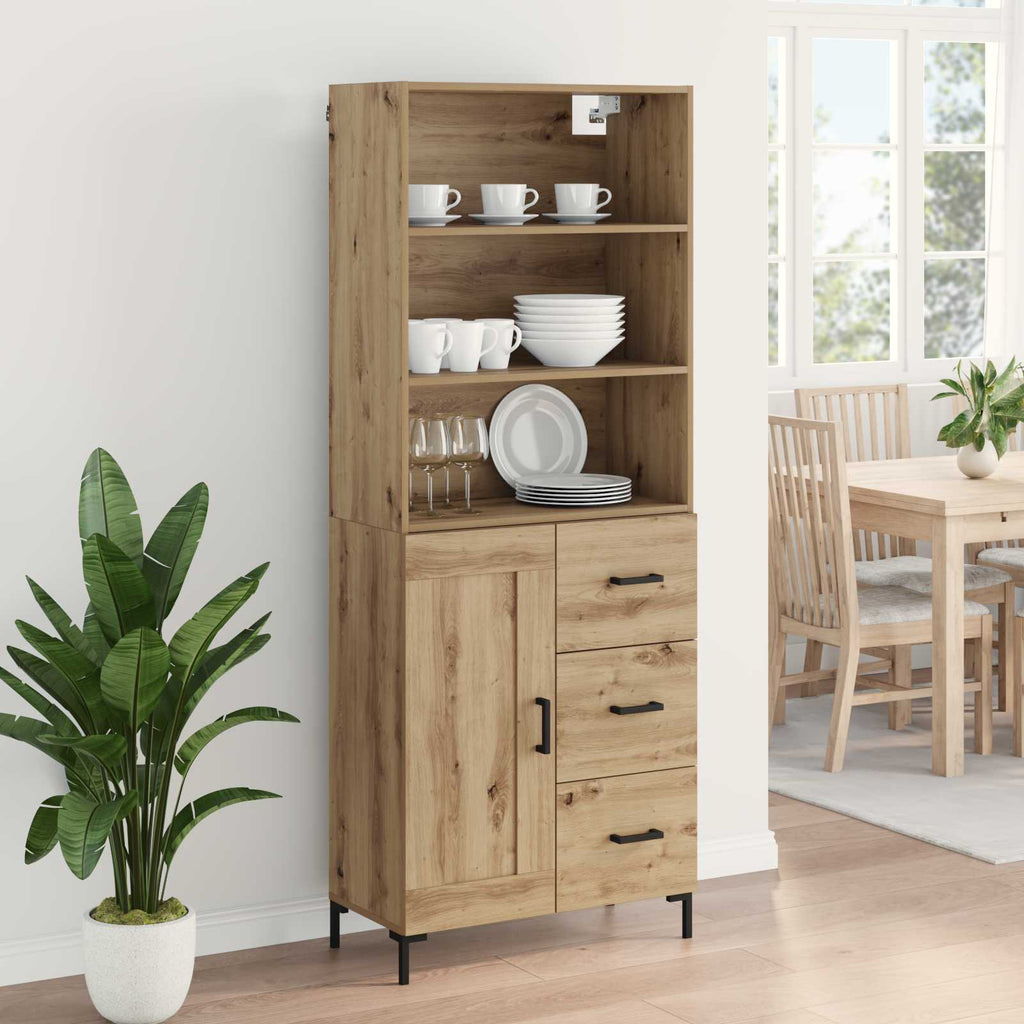 vidaXL Highboard z szufladą Dąb rzemieślniczy 69,5 x 34 x 180 cm