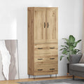 vidaXL Highboard Dąb rzemieślniczy 69,5 x 34 x 180 cm
