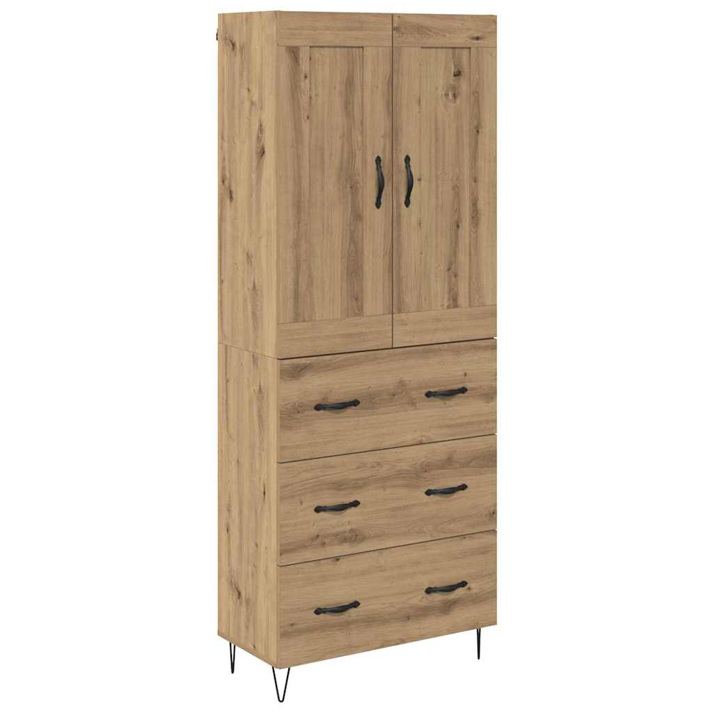vidaXL Highboard Dąb rzemieślniczy 69,5 x 34 x 180 cm