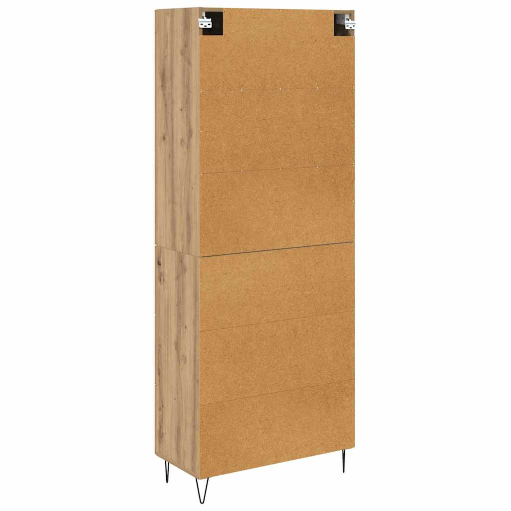 vidaXL Highboard Dąb rzemieślniczy 69,5 x 34 x 180 cm