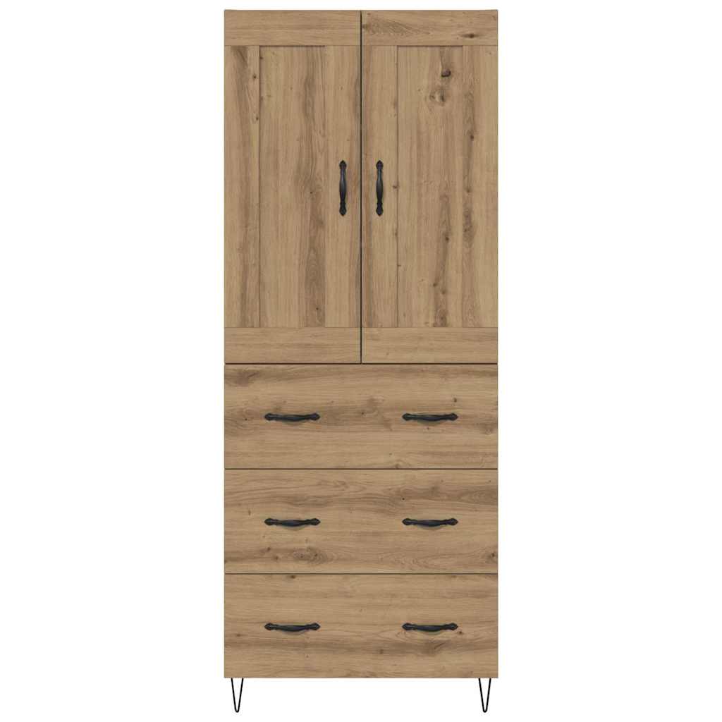 vidaXL Highboard Dąb rzemieślniczy 69,5 x 34 x 180 cm