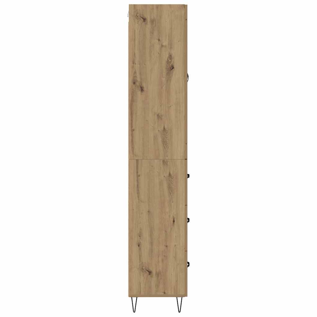 vidaXL Highboard Dąb rzemieślniczy 69,5 x 34 x 180 cm