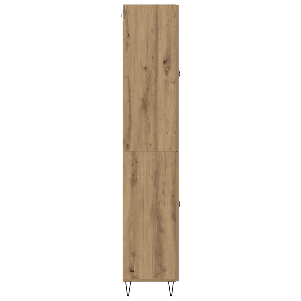 vidaXL Highboard 2 pcs Dąb rzemieślniczy Drewno inżynieryjne i szkło