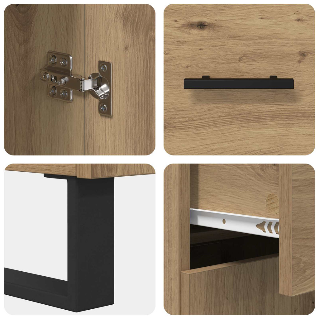 vidaXL Highboard 2 szt. Dąb rzemieślniczy 69,5 x 34 x 180 cm