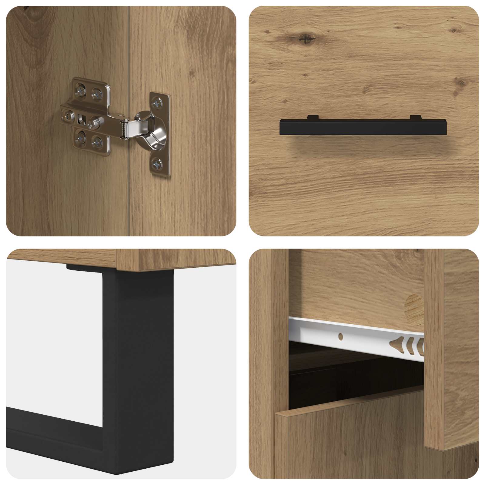 vidaXL Highboard 2 szt. Dąb rzemieślniczy 69,5 x 34 x 180 cm