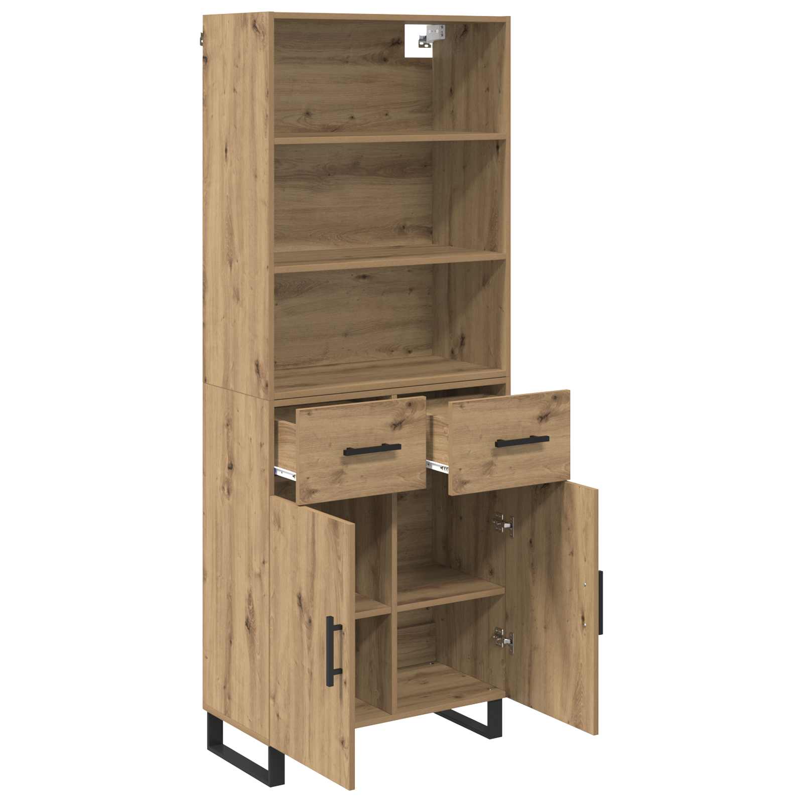 vidaXL Highboard 2 szt. Dąb rzemieślniczy 69,5 x 34 x 180 cm