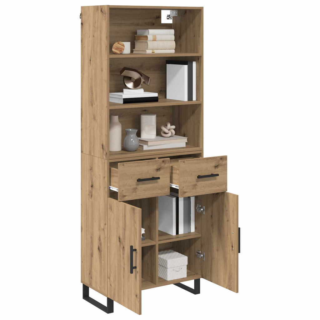 vidaXL Highboard 2 szt. Dąb rzemieślniczy 69,5 x 34 x 180 cm