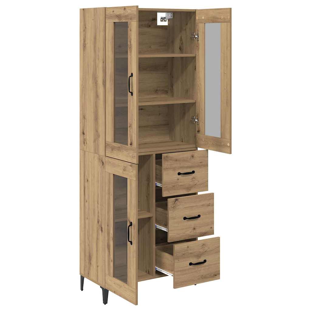 vidaXL Highboard z szufladą Dąb rzemieślniczy 69,5 x 34 x 180 cm