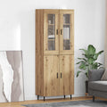 vidaXL Highboard 2 pcs Dąb rzemieślniczy Drewno inżynieryjne i szkło