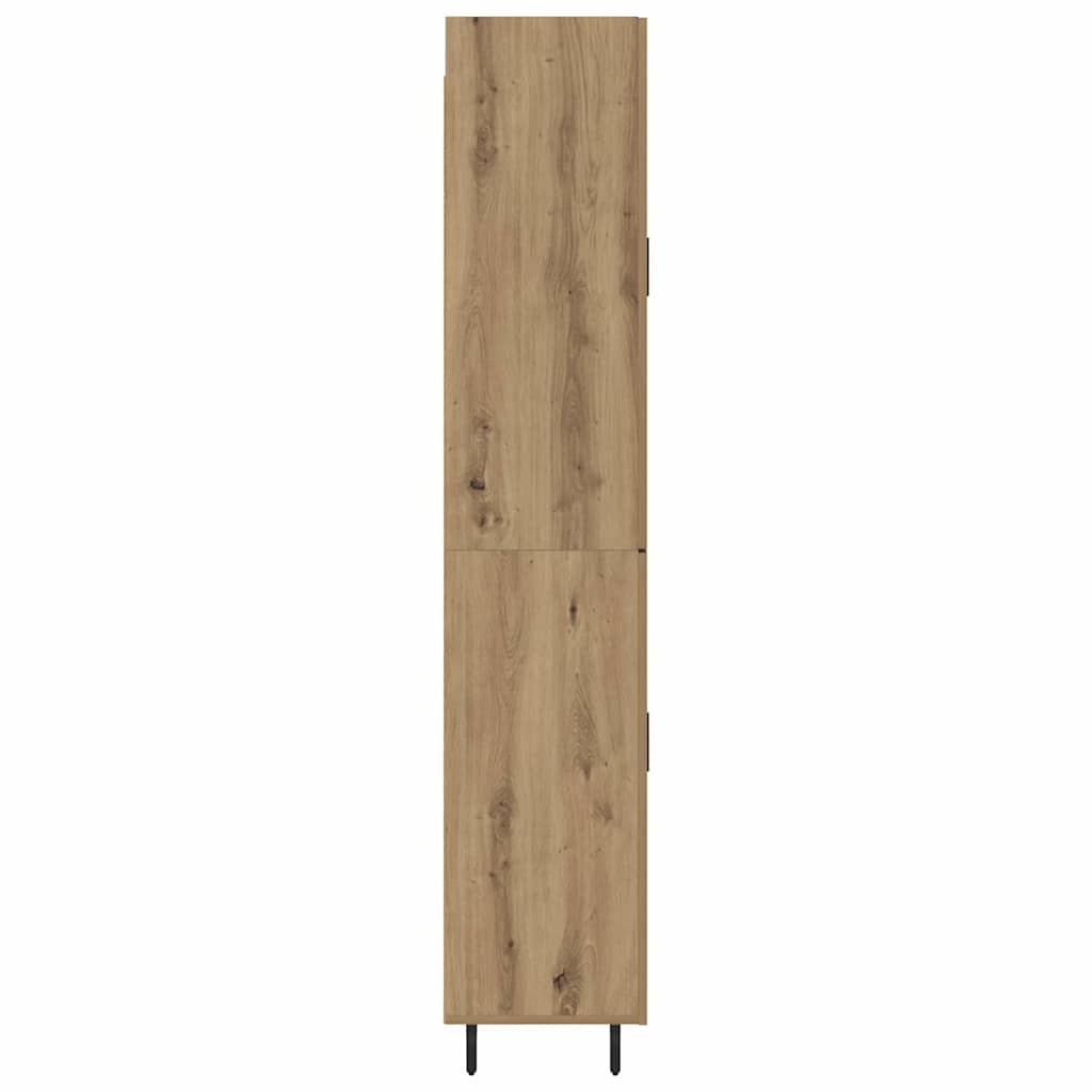 vidaXL Highboard 2 pcs Dąb rzemieślniczy Drewno inżynieryjne i szkło