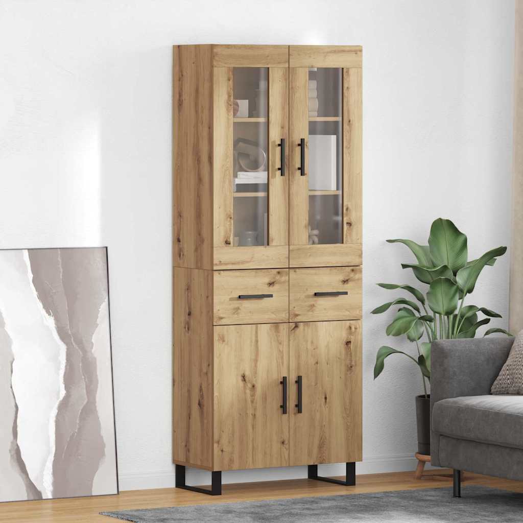 vidaXL Highboard 2 szt. Dąb rzemieślniczy 69,5 x 34 x 180 cm