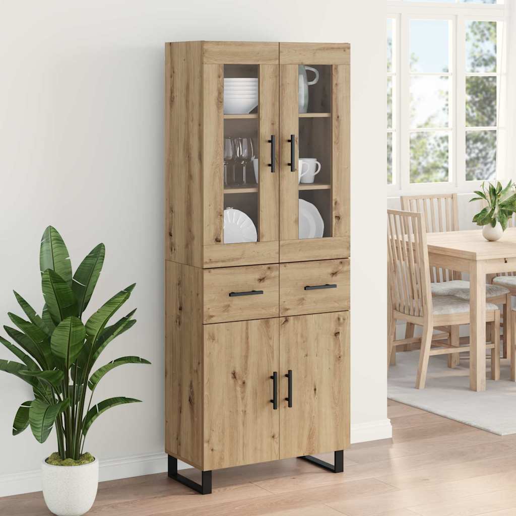 vidaXL Highboard 2 szt. Dąb rzemieślniczy 69,5 x 34 x 180 cm
