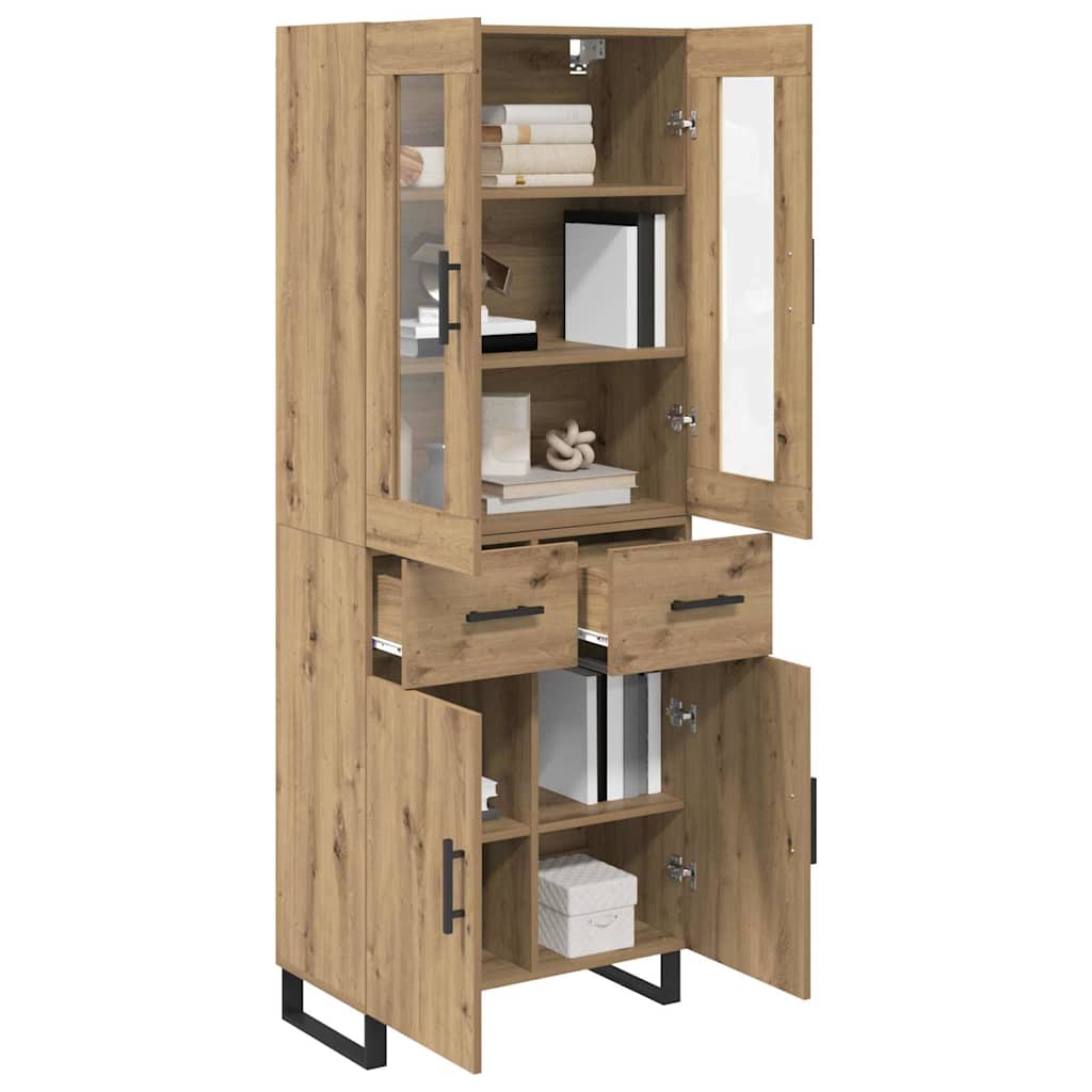 vidaXL Highboard 2 szt. Dąb rzemieślniczy 69,5 x 34 x 180 cm