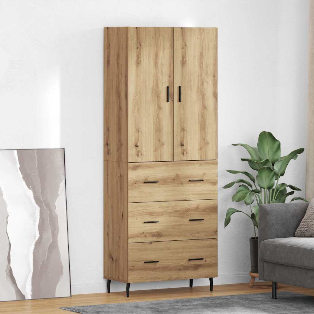 vidaXL Highboard 2 pcs Dąb rzemieślniczy 69,5 x 34 x 180 cm