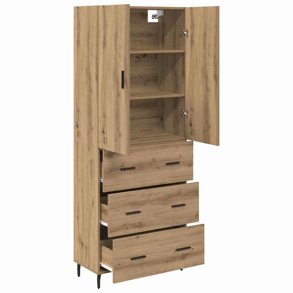 vidaXL Highboard 2 pcs Dąb rzemieślniczy 69,5 x 34 x 180 cm