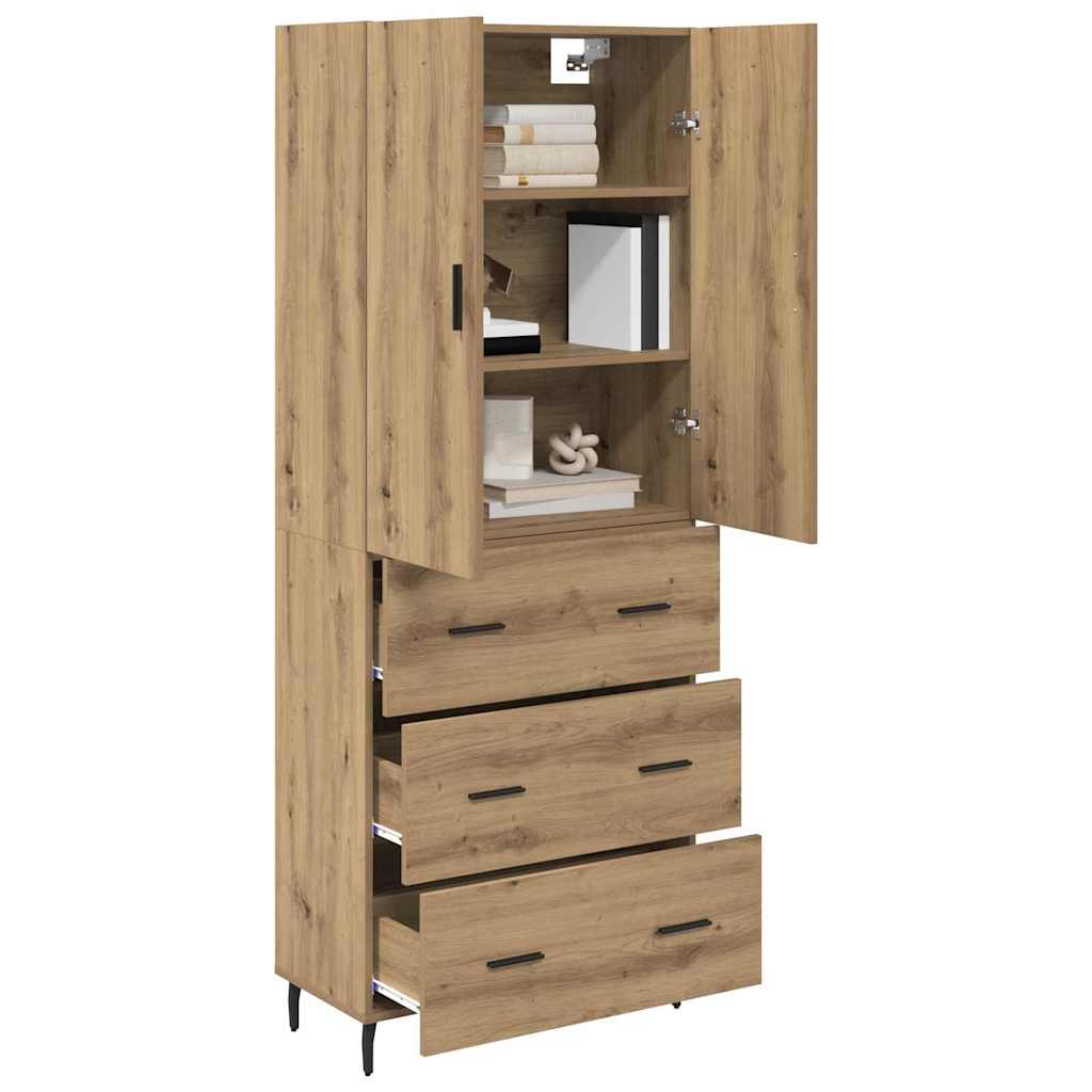 vidaXL Highboard 2 pcs Dąb rzemieślniczy 69,5 x 34 x 180 cm