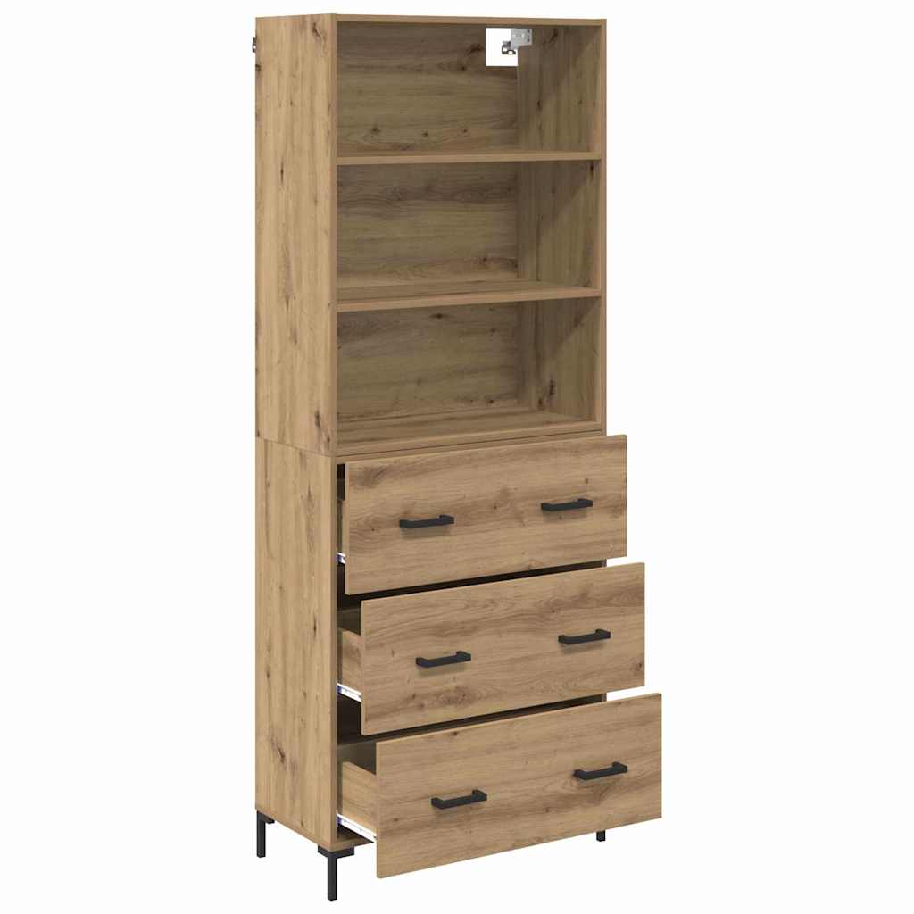 vidaXL Highboard z szufladą Dąb rzemieślniczy 69,5 x 34 x 180 cm