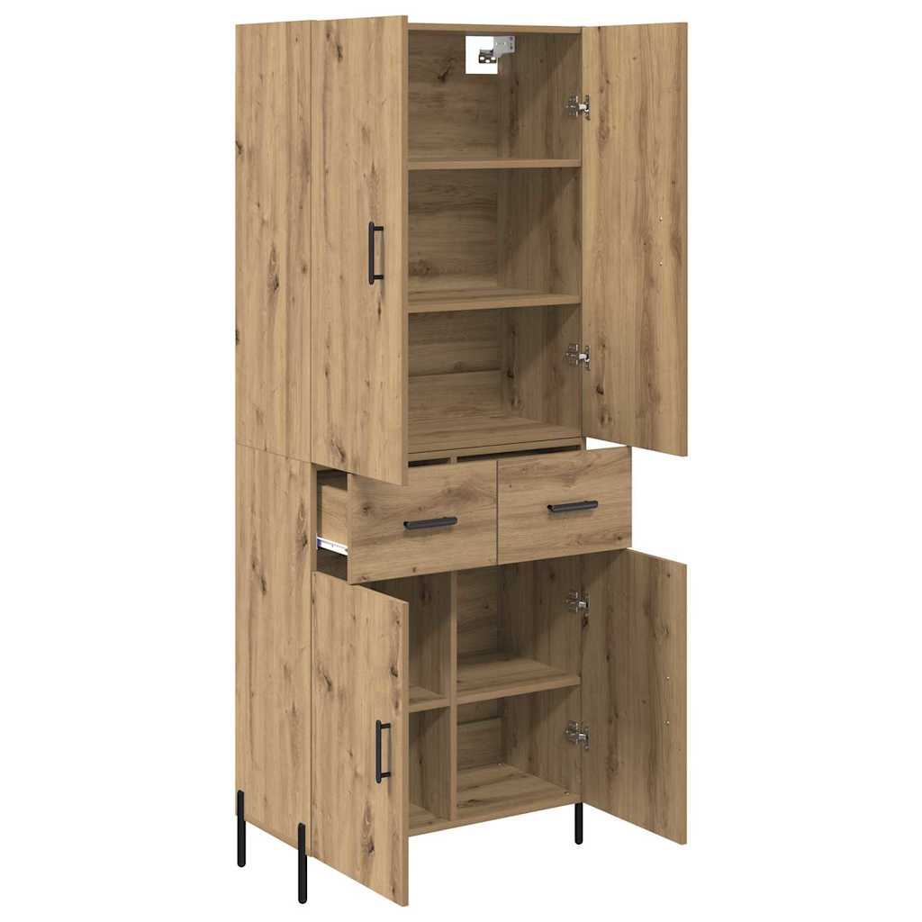 vidaXL Highboard z szufladą Dąb rzemieślniczy 69,5 x 34 x 180 cm