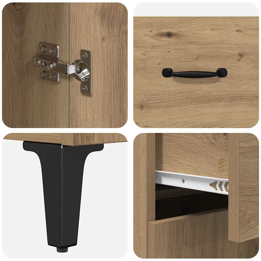 vidaXL Highboard z szufladą Dąb rzemieślniczy 69,5 x 34 x 180 cm