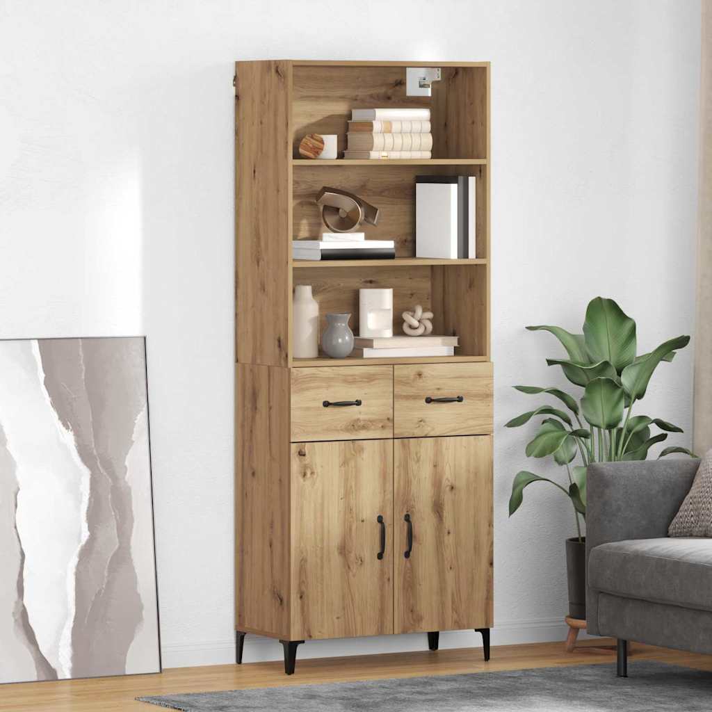 vidaXL Highboard z szufladą Dąb rzemieślniczy 69,5 x 34 x 180 cm
