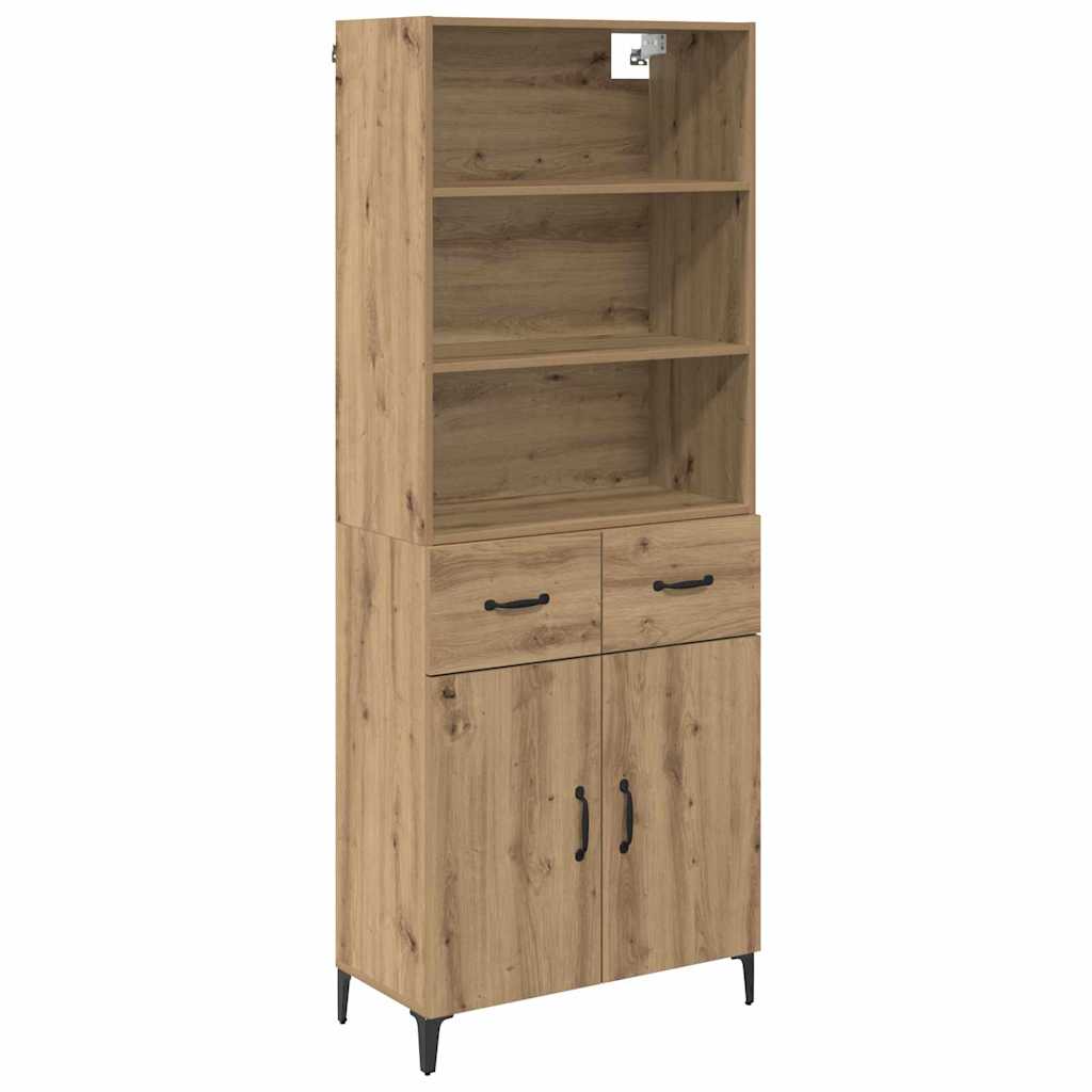 vidaXL Highboard z szufladą Dąb rzemieślniczy 69,5 x 34 x 180 cm