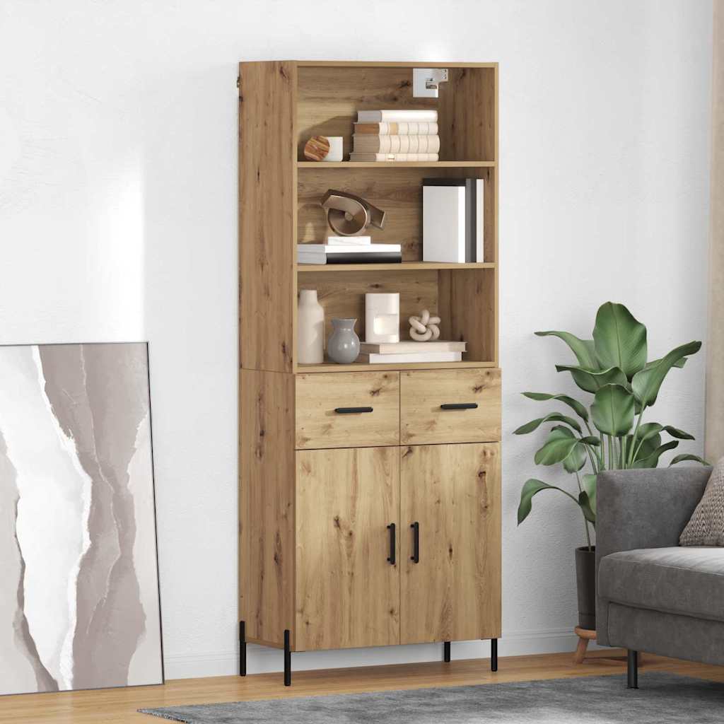 vidaXL Highboard z szufladą Dąb rzemieślniczy 69,5 x 32,5 x 180 cm