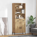 vidaXL Highboard z szufladą Dąb rzemieślniczy 69,5 x 32,5 x 180 cm