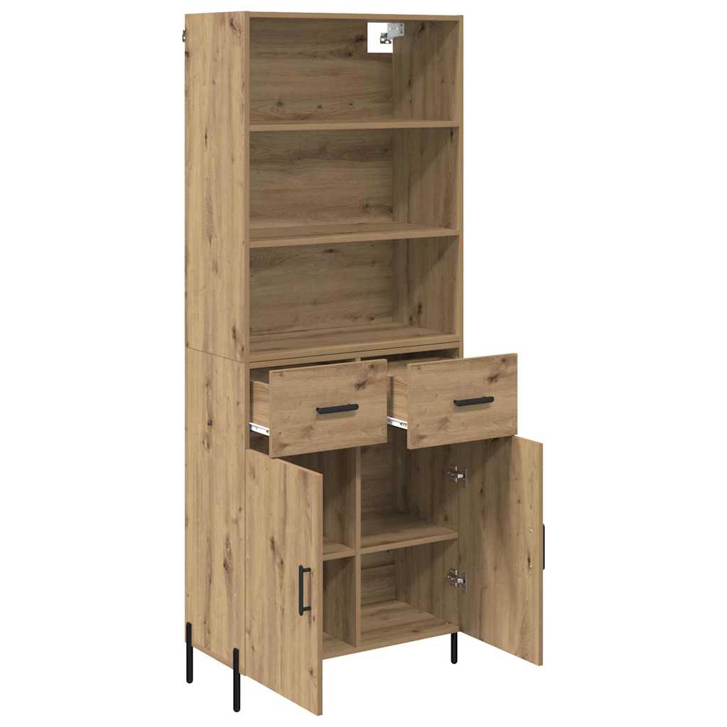 vidaXL Highboard z szufladą Dąb rzemieślniczy 69,5 x 32,5 x 180 cm