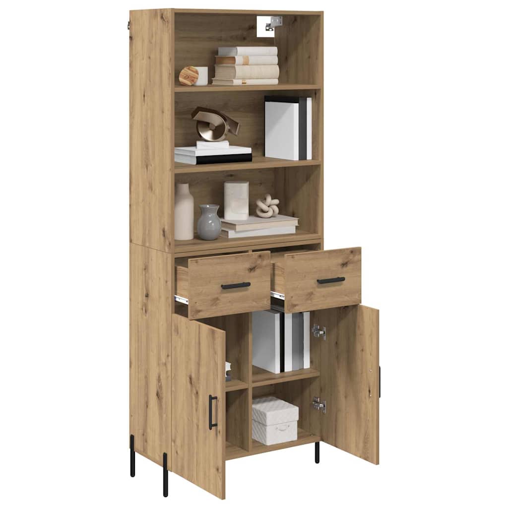 vidaXL Highboard z szufladą Dąb rzemieślniczy 69,5 x 32,5 x 180 cm