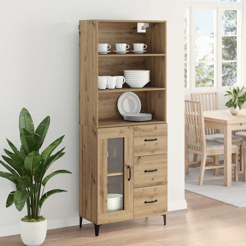 vidaXL Highboard z szufladą Dąb rzemieślniczy 69,5 x 34 x 180 cm