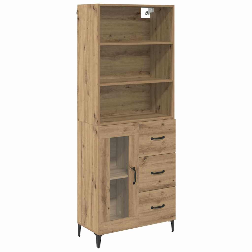 vidaXL Highboard z szufladą Dąb rzemieślniczy 69,5 x 34 x 180 cm