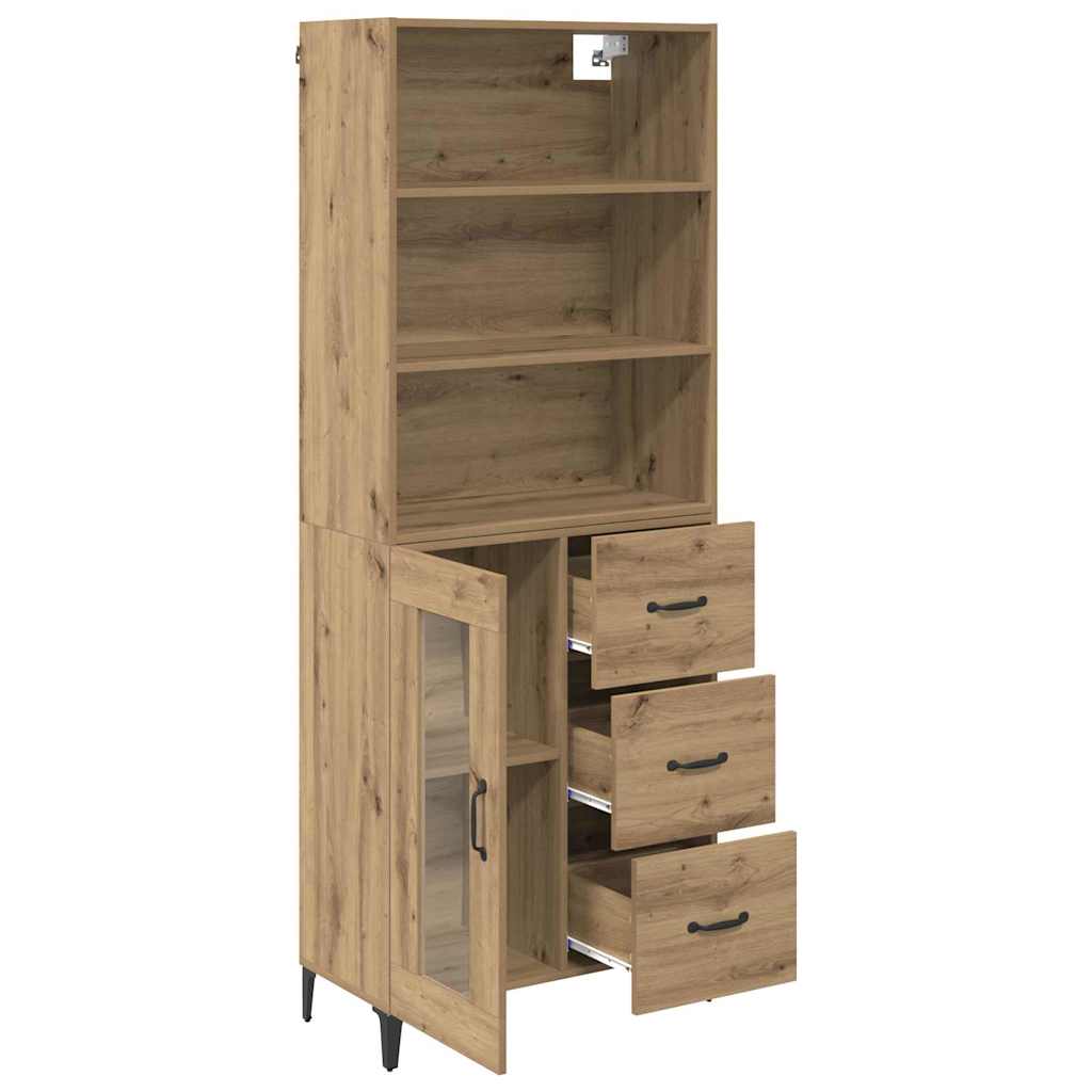 vidaXL Highboard z szufladą Dąb rzemieślniczy 69,5 x 34 x 180 cm
