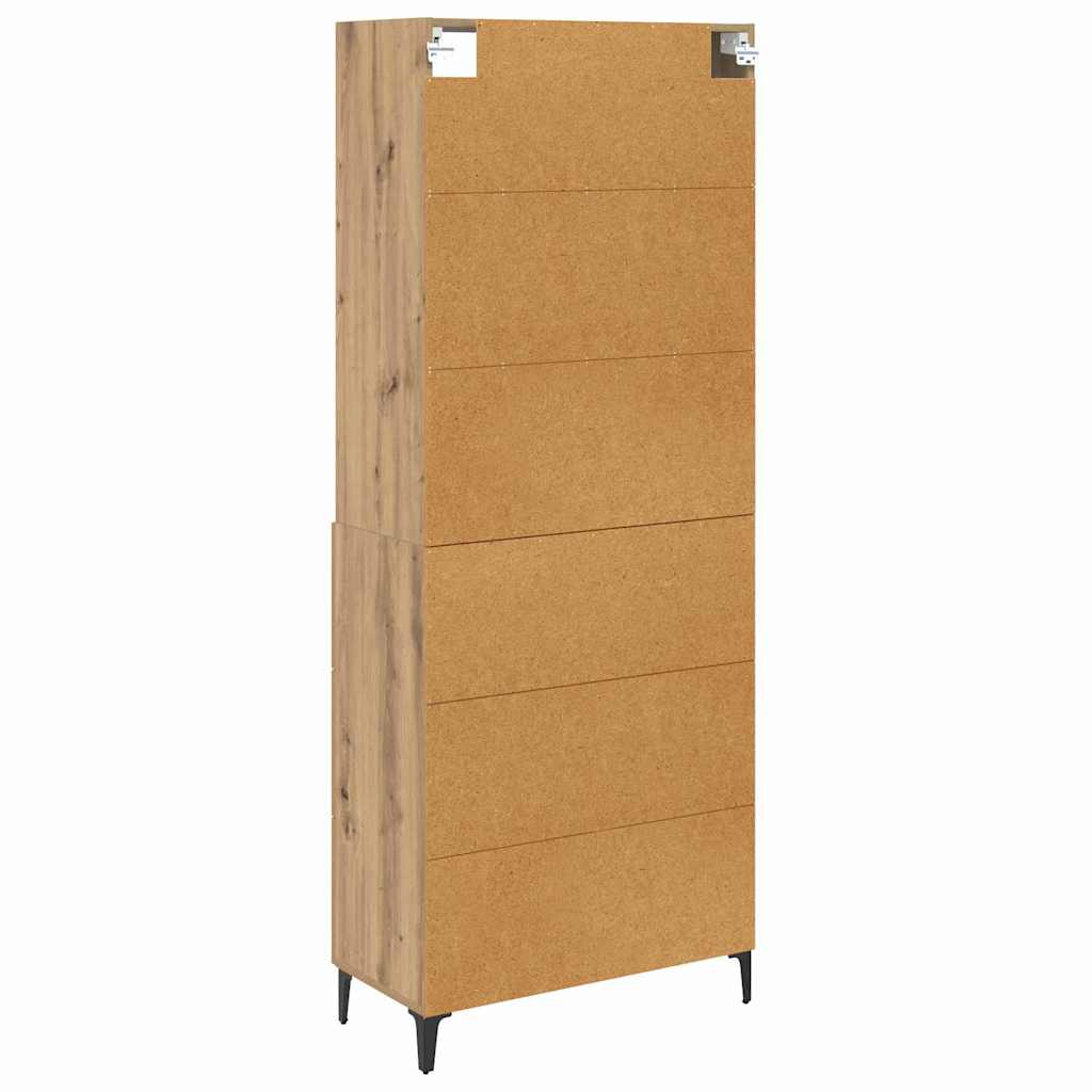 vidaXL Highboard z szufladą Dąb rzemieślniczy 69,5 x 34 x 180 cm