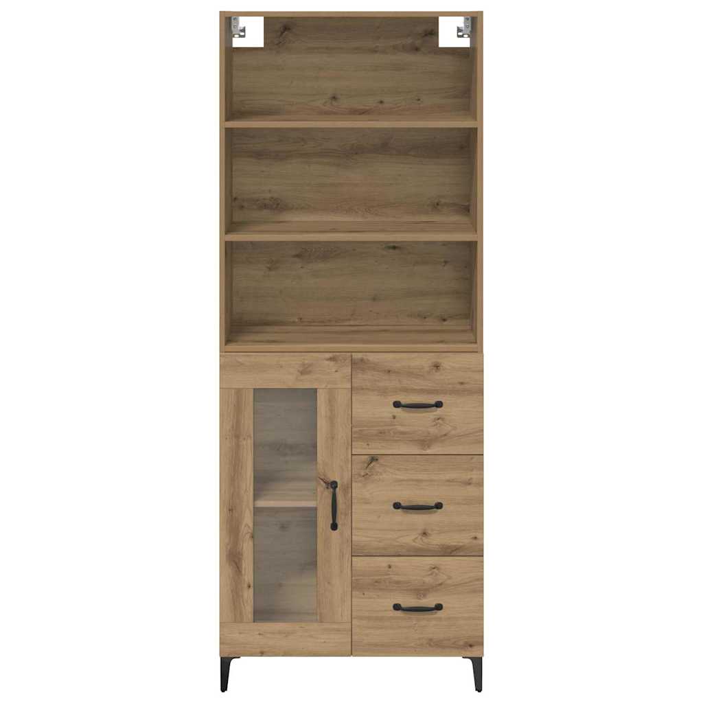 vidaXL Highboard z szufladą Dąb rzemieślniczy 69,5 x 34 x 180 cm