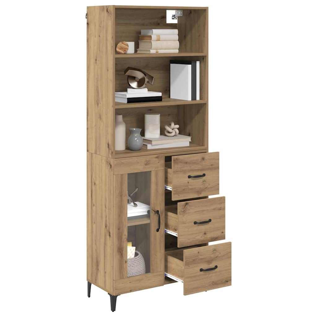 vidaXL Highboard z szufladą Dąb rzemieślniczy 69,5 x 34 x 180 cm