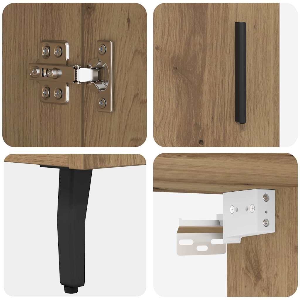 vidaXL Highboard 2 pcs Dąb rzemieślniczy 69,5 x 34 x 180 cm