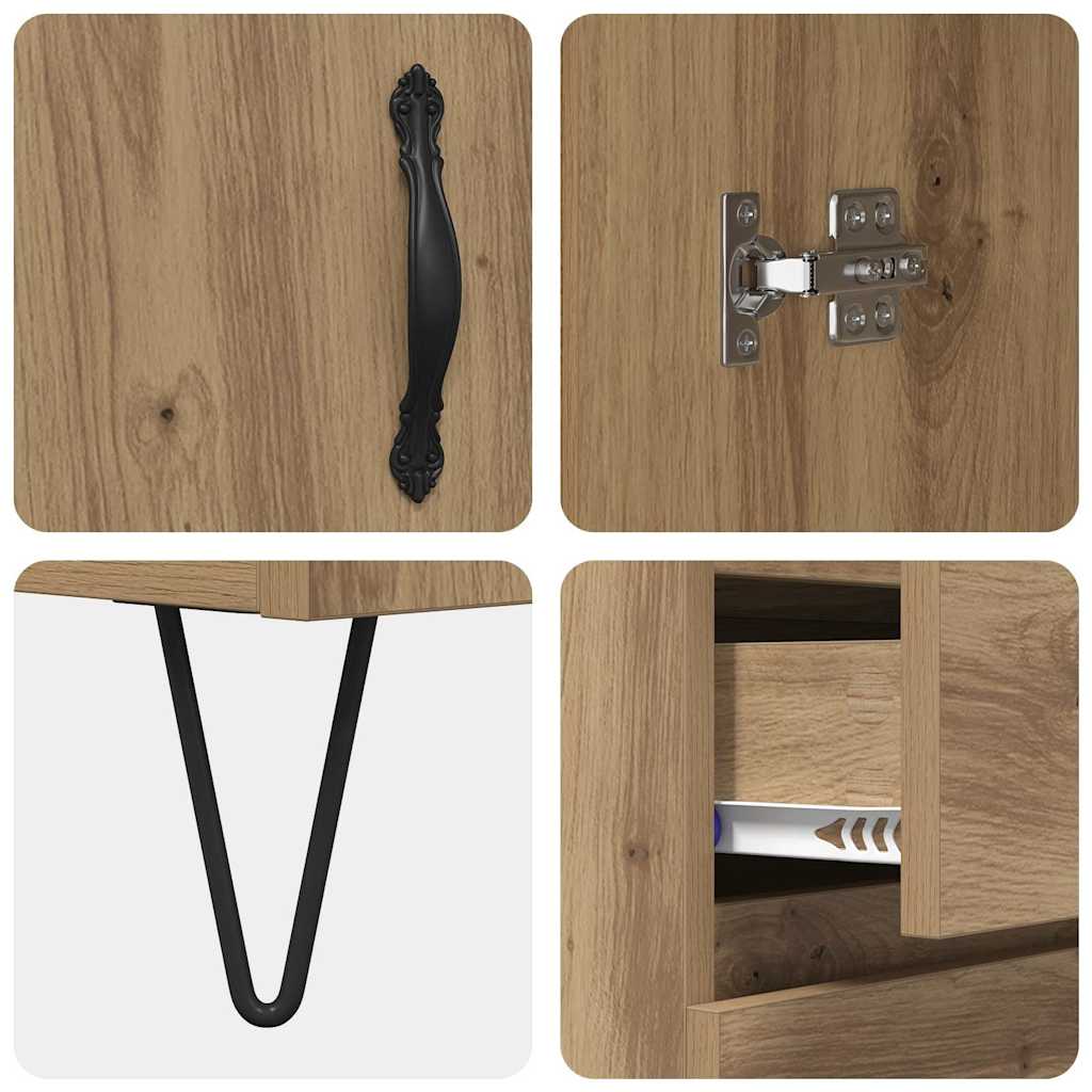 vidaXL Highboard 2 pcs Dąb rzemieślniczy Materiał drewnopochodny