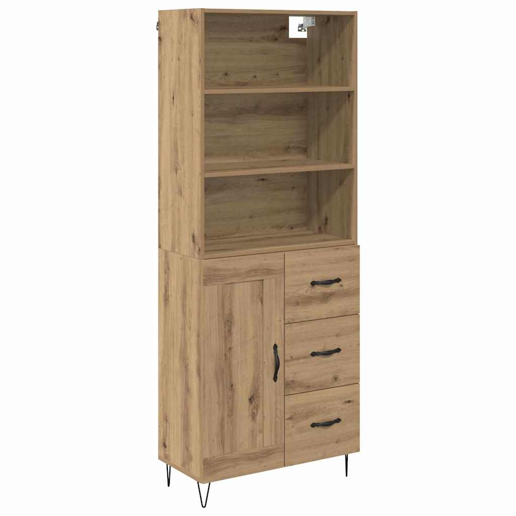 vidaXL Highboard 2 pcs Dąb rzemieślniczy Materiał drewnopochodny