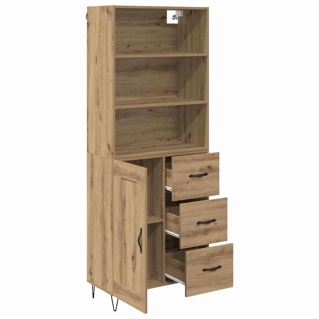 vidaXL Highboard 2 pcs Dąb rzemieślniczy Materiał drewnopochodny
