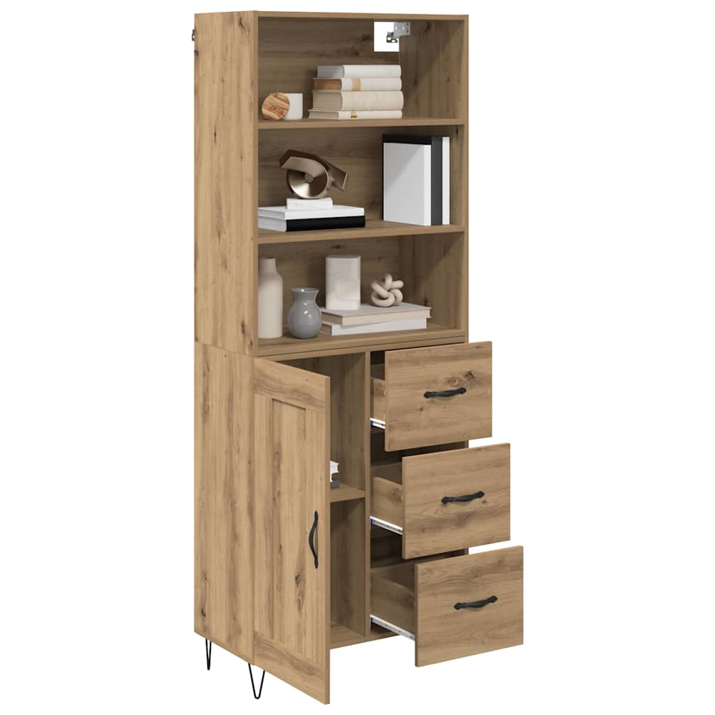 vidaXL Highboard 2 pcs Dąb rzemieślniczy Materiał drewnopochodny