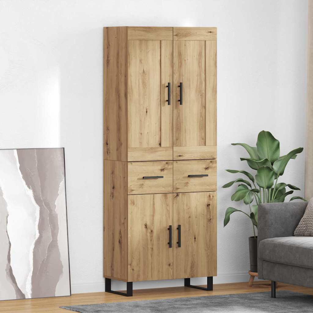 vidaXL Highboard 2 pcs Dąb rzemieślniczy 69,5 x 34 x 180 cm