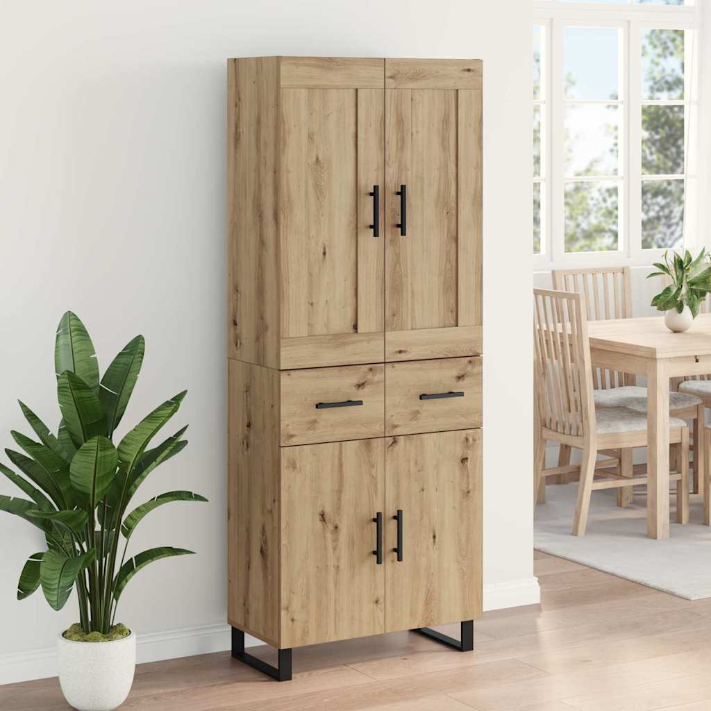 vidaXL Highboard 2 pcs Dąb rzemieślniczy 69,5 x 34 x 180 cm