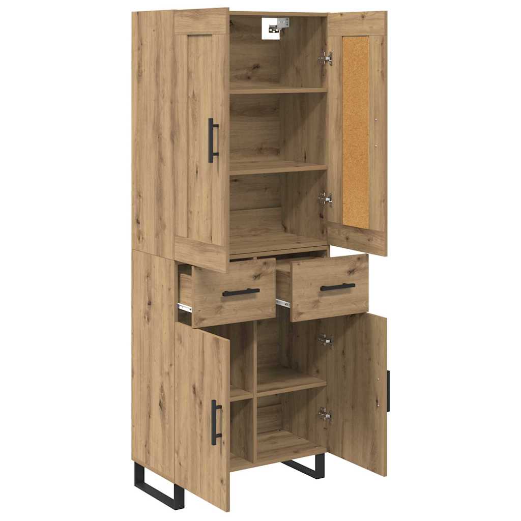 vidaXL Highboard 2 pcs Dąb rzemieślniczy 69,5 x 34 x 180 cm
