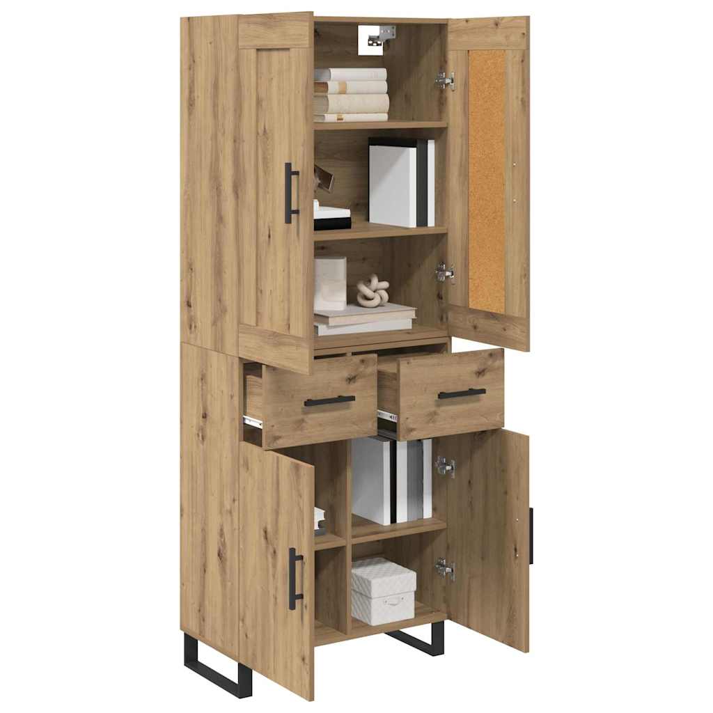 vidaXL Highboard 2 pcs Dąb rzemieślniczy 69,5 x 34 x 180 cm