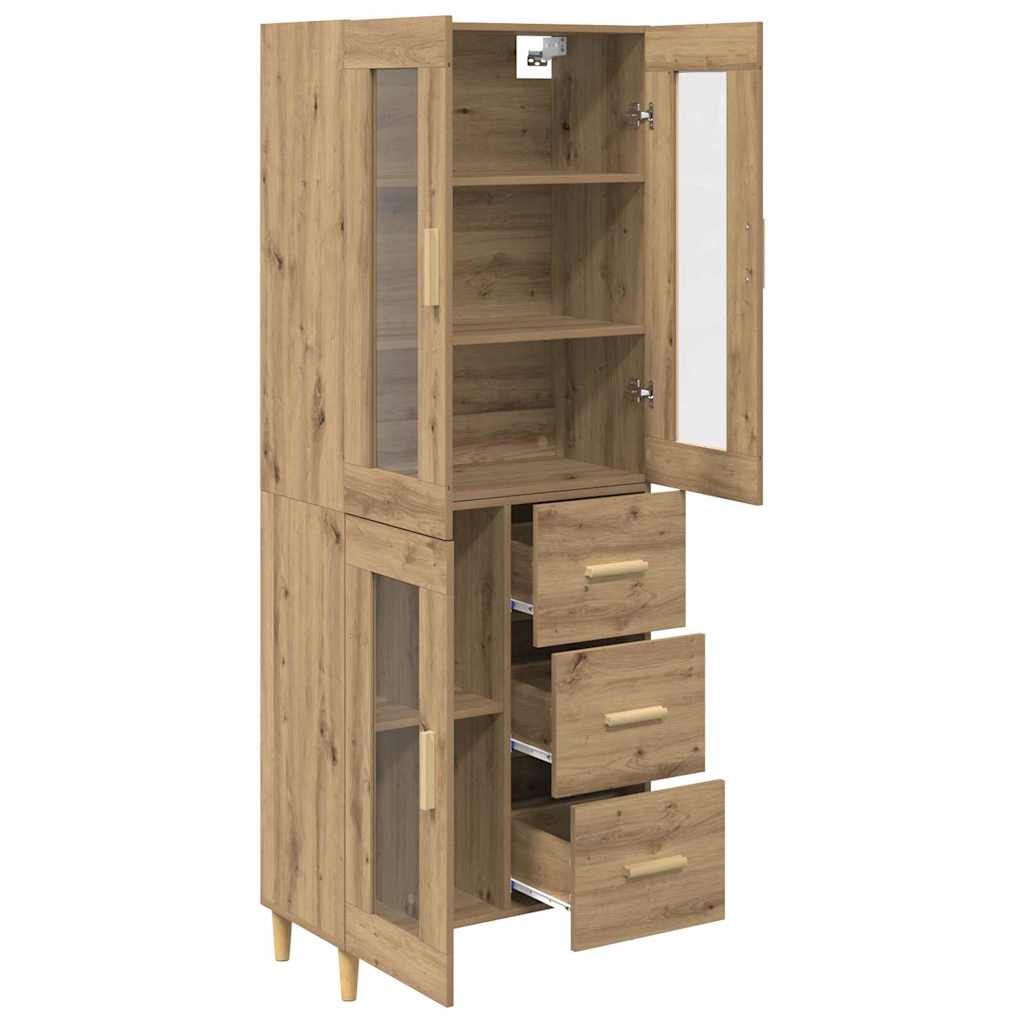 vidaXL Highboard z szufladą Dąb rzemieślniczy 69,5 x 34 x 180 cm