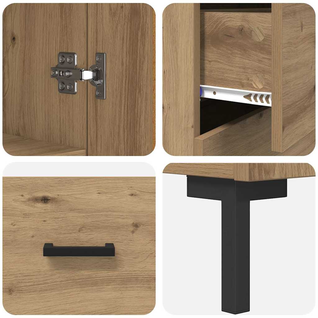 vidaXL Highboard 2 pcs Dąb rzemieślniczy Materiał drewnopochodny