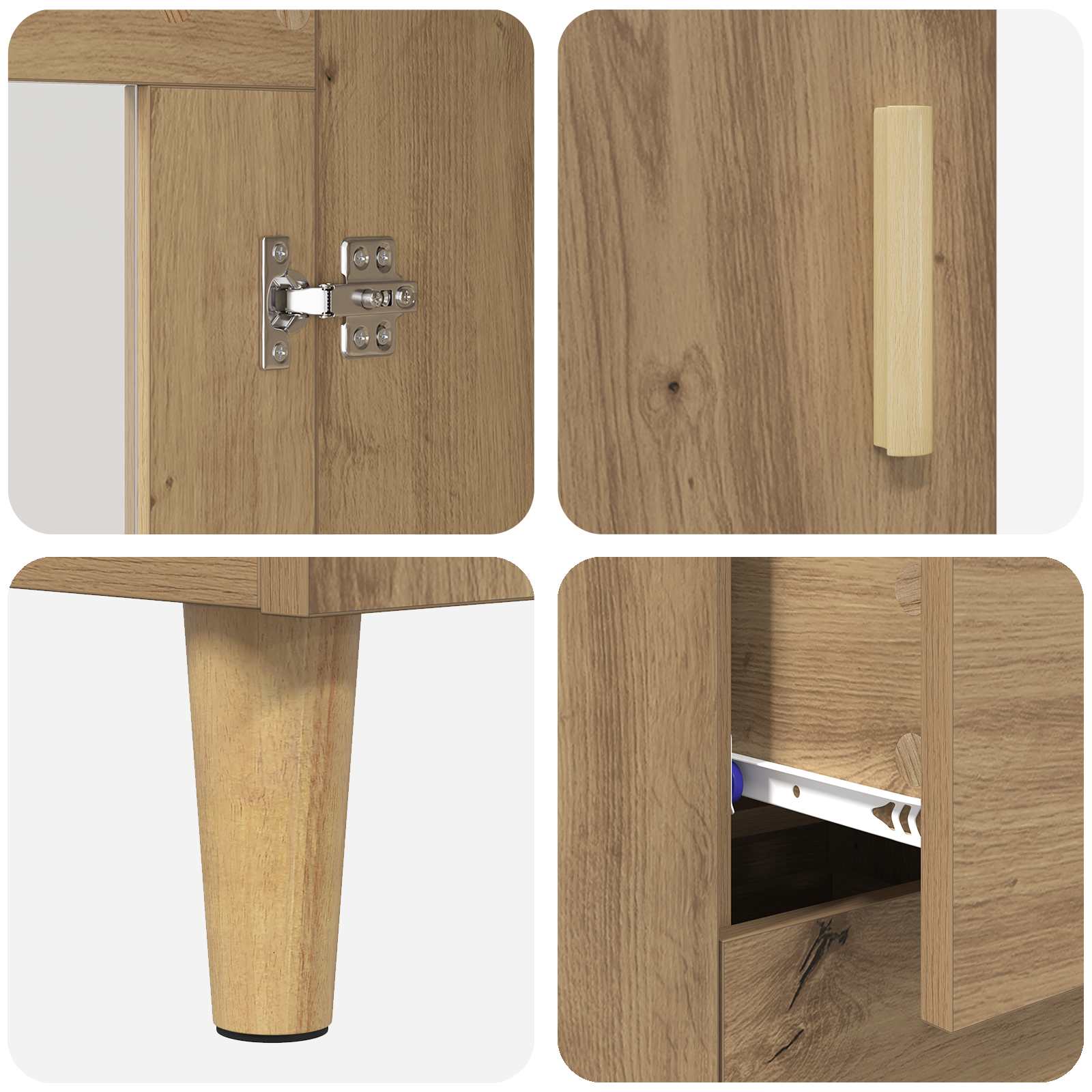 vidaXL Highboard z szufladą Dąb rzemieślniczy 69,5 x 34 x 180 cm