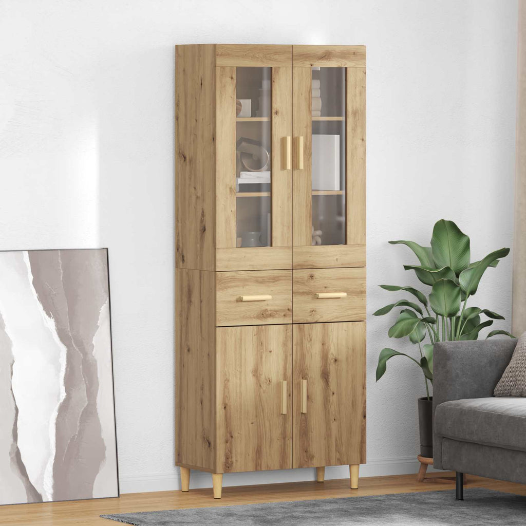 vidaXL Highboard z szufladą Dąb rzemieślniczy 69,5 x 34 x 180 cm